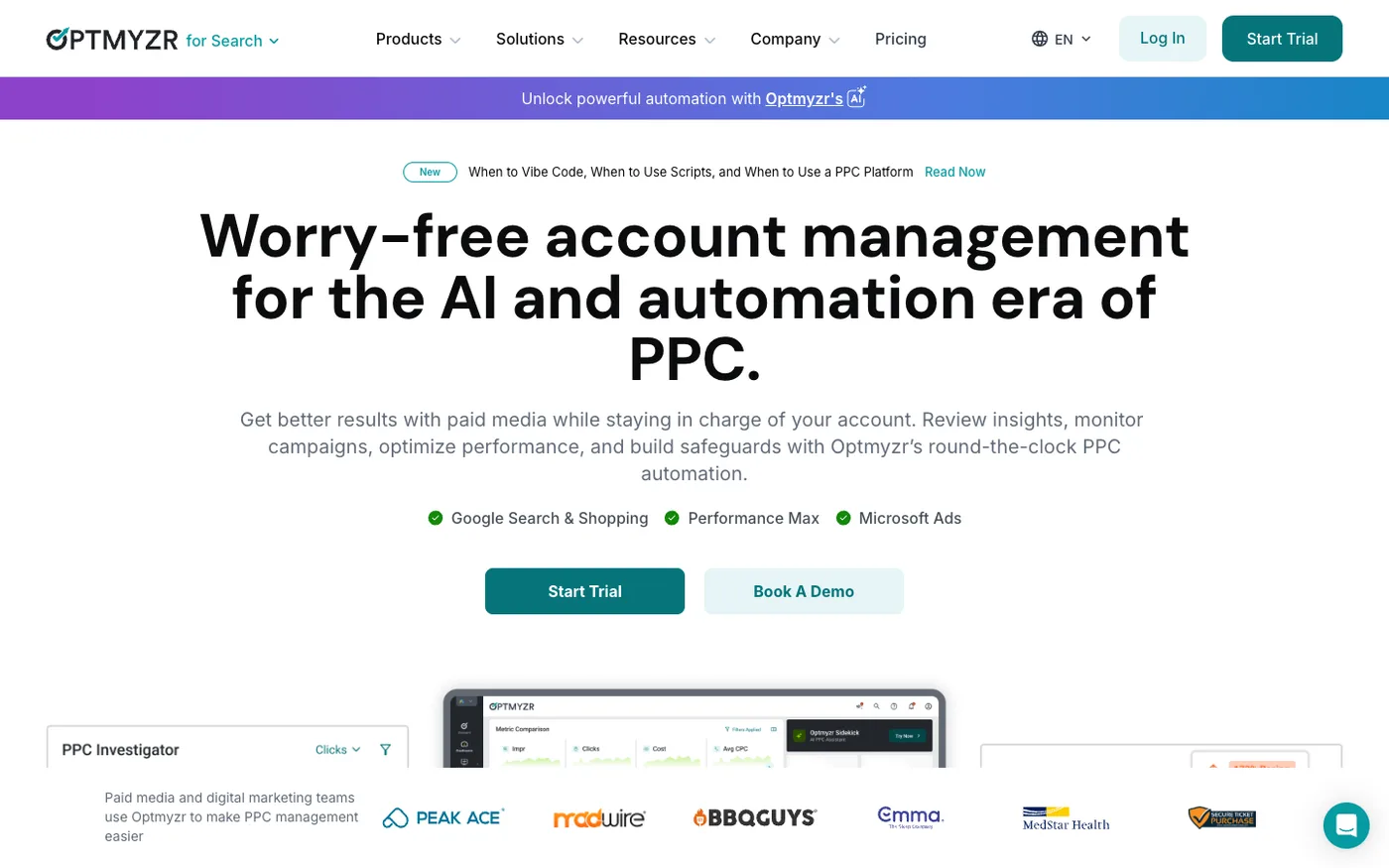 Optmyzr PPC optimization platform