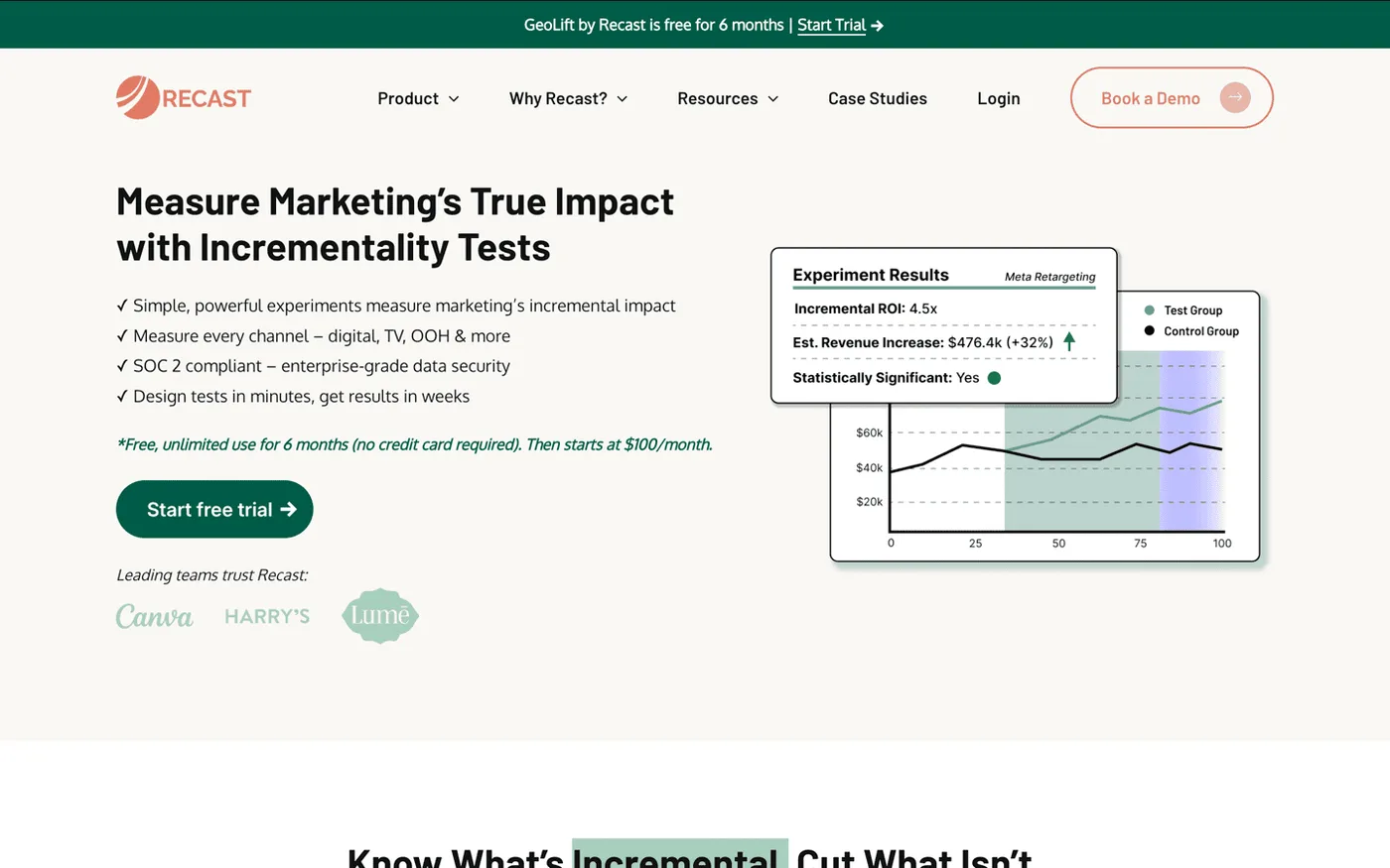 Recast marketing mix modeling platform